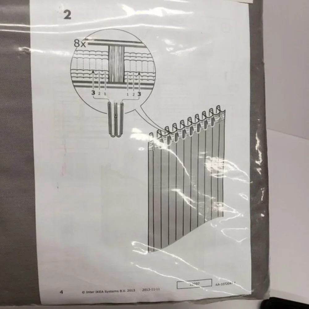 Ikea Vivan 57x98.5 Gray 2 Panels Grey Curtains